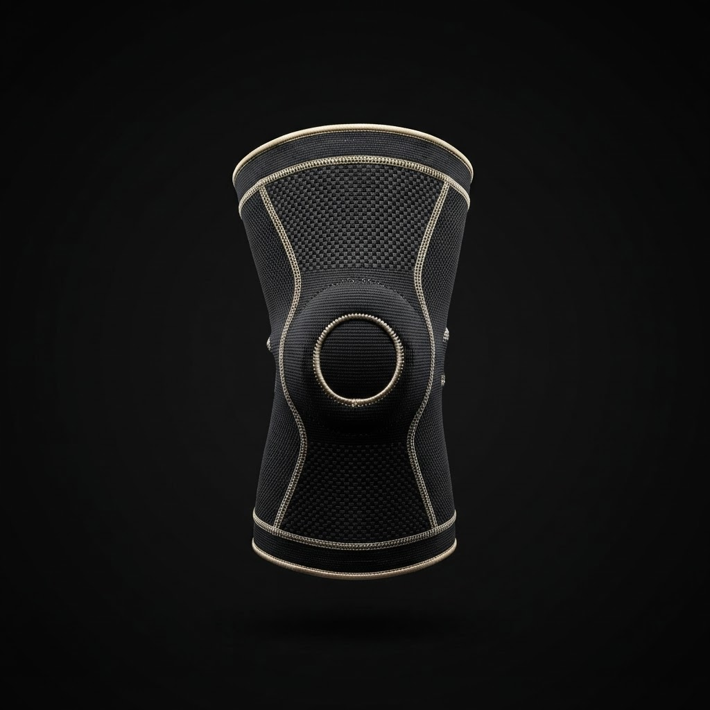 Genouillère de grappling FLEX K-2 en kevlar croisé sur fond obsidienne